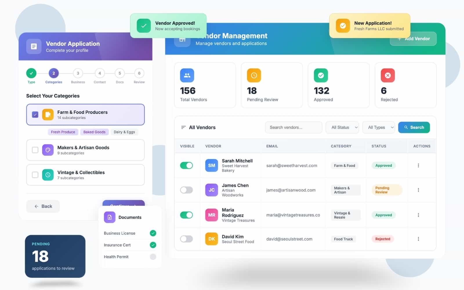 Vendor Applications System